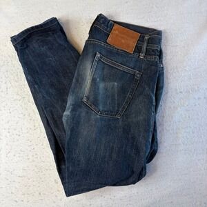 Unbranded Brand UB401‎ Tight Fit Jeans Mens 32 Blue Raw Indigo Selvedge Denim